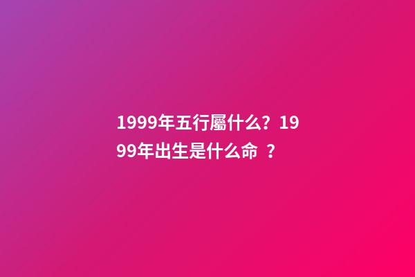 1999年五行屬什么？1999年出生是什么命？